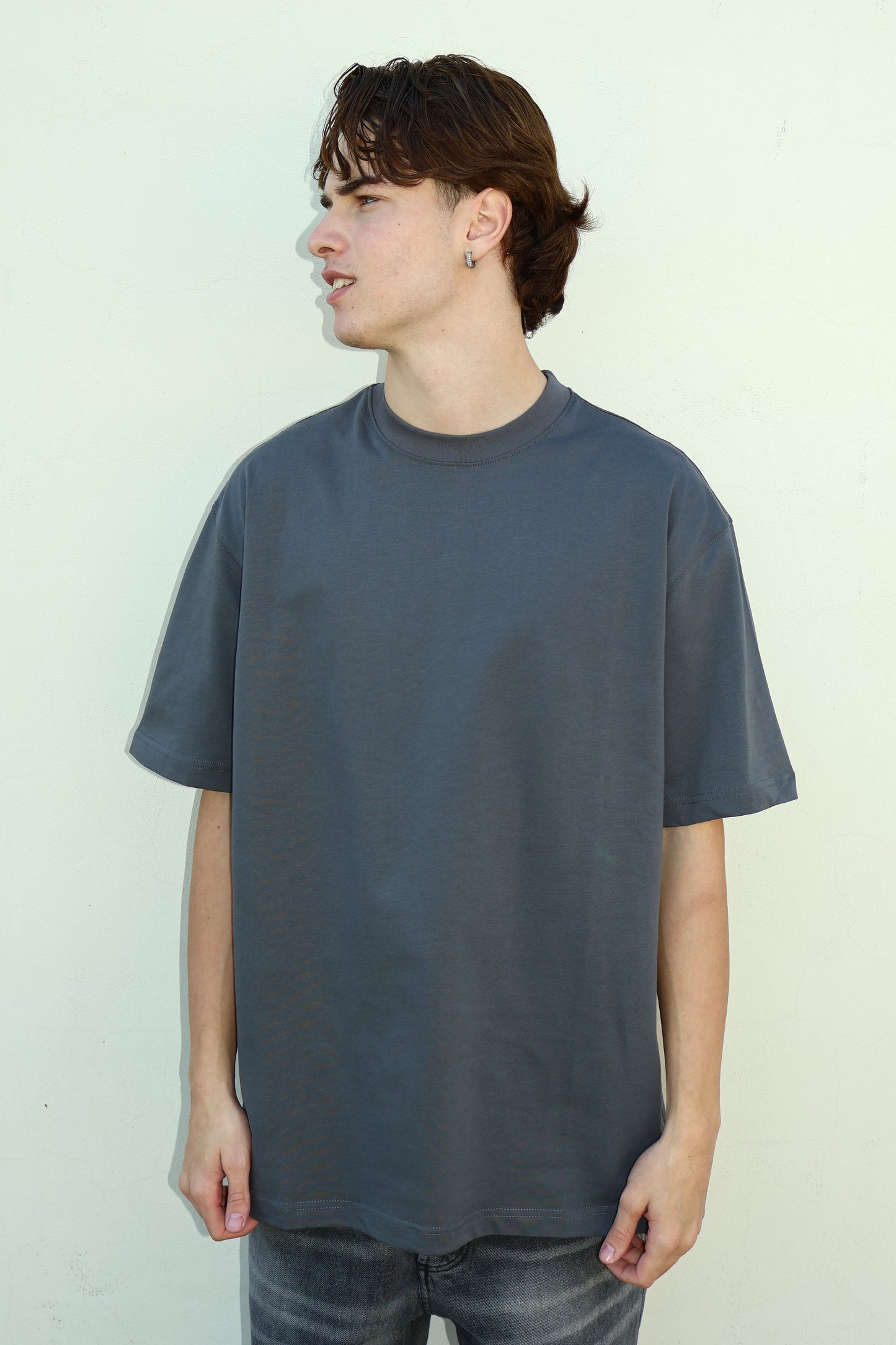 T-SHIRT BASIC 404033G GRIGIO SCURO