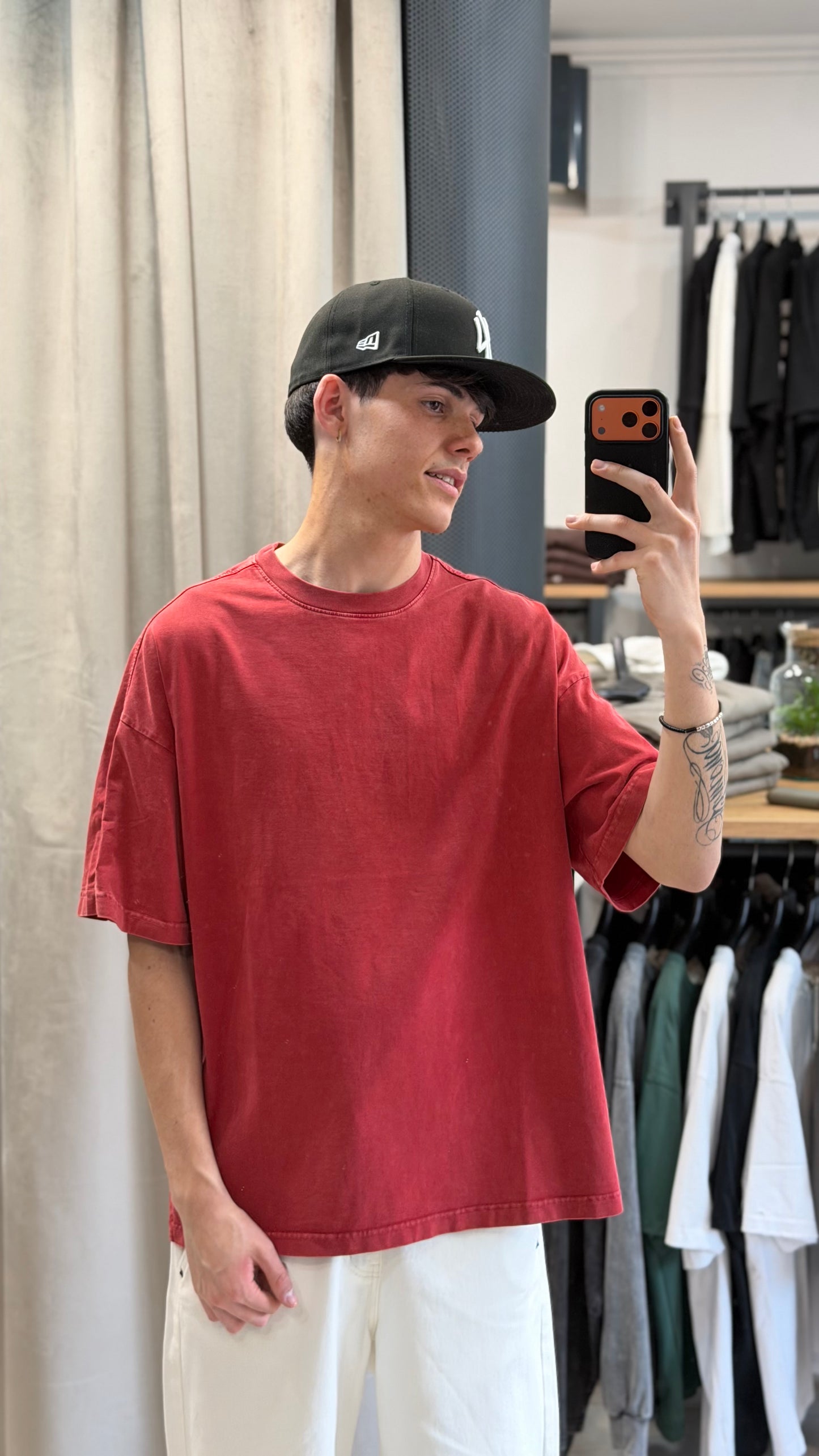 T-SHIRT VIP WASHED OVERSIZE ROSSO