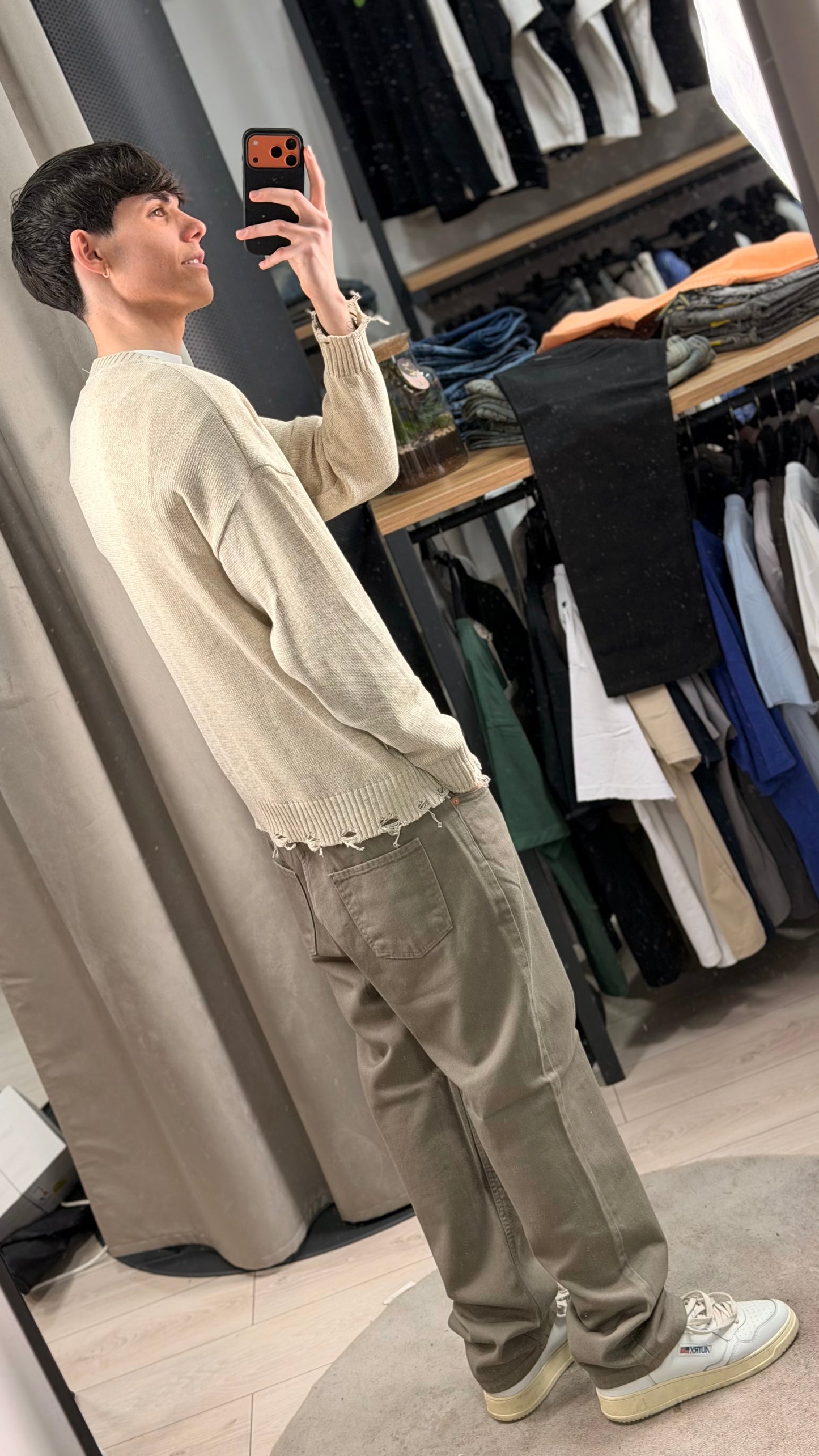 CARDIGAN DISTRESSED - SABBIA