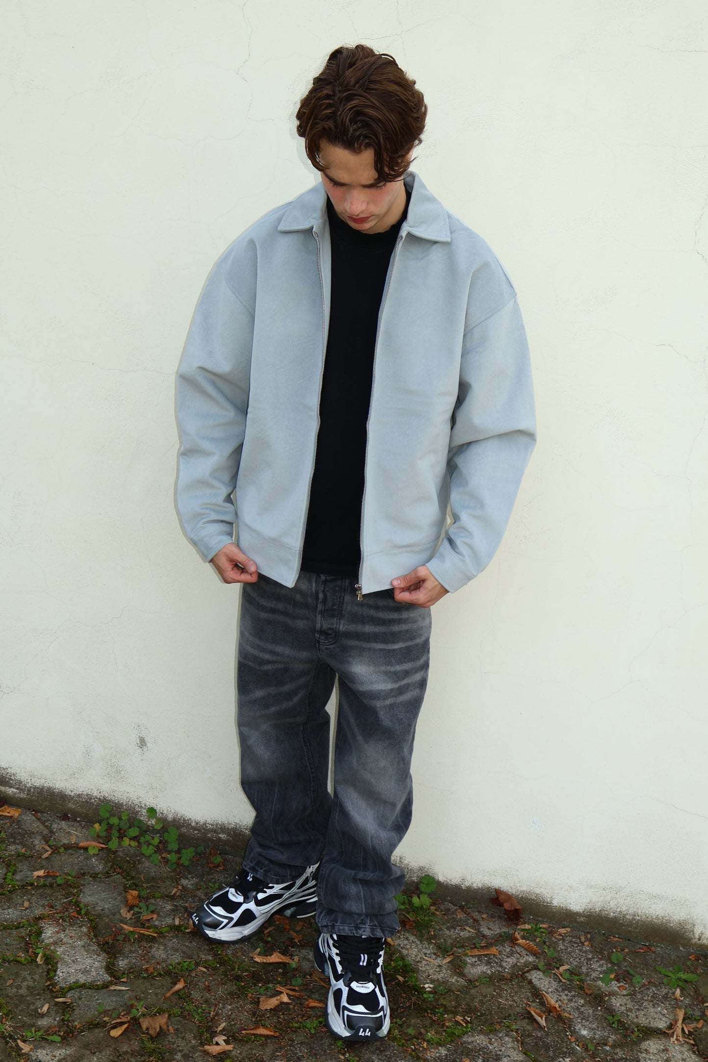 JACKET VINTAGE ZIP 808030G GRIGIO CHIARO