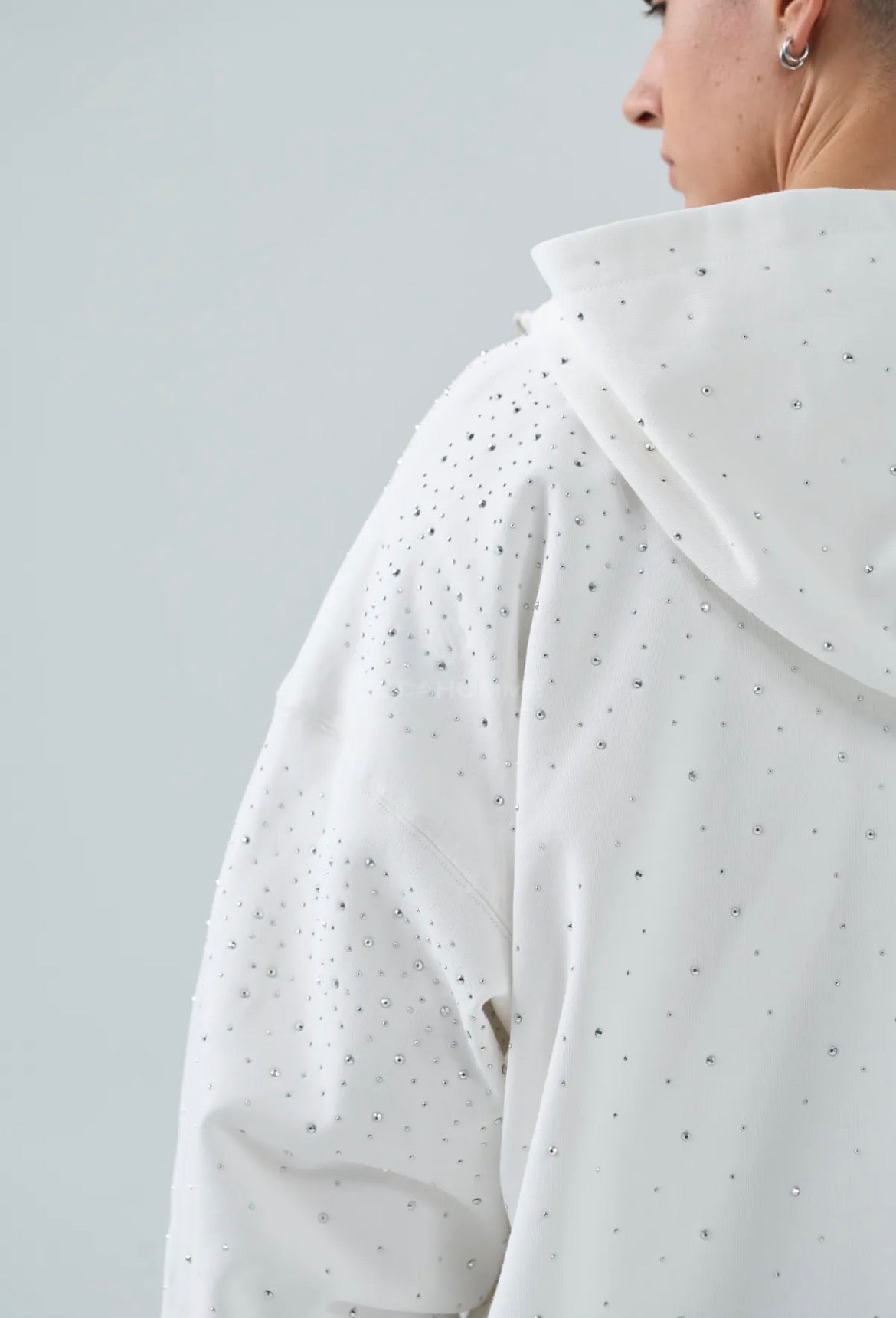 HOODIE ZIP CAPPUCCIO WHITE DIAMOND LIMITED