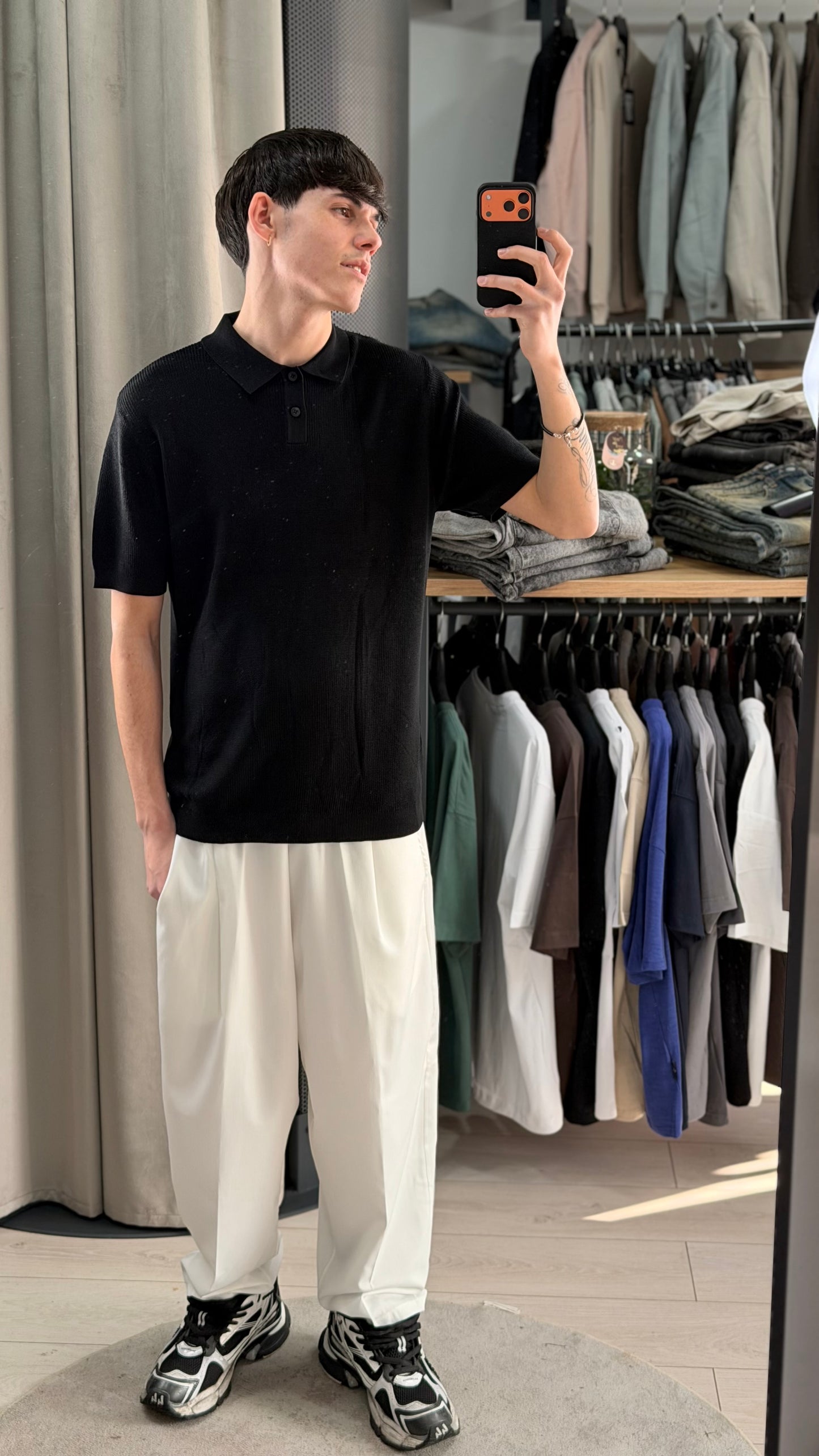 MAGLIA IN FILO SLIM FIT NERO