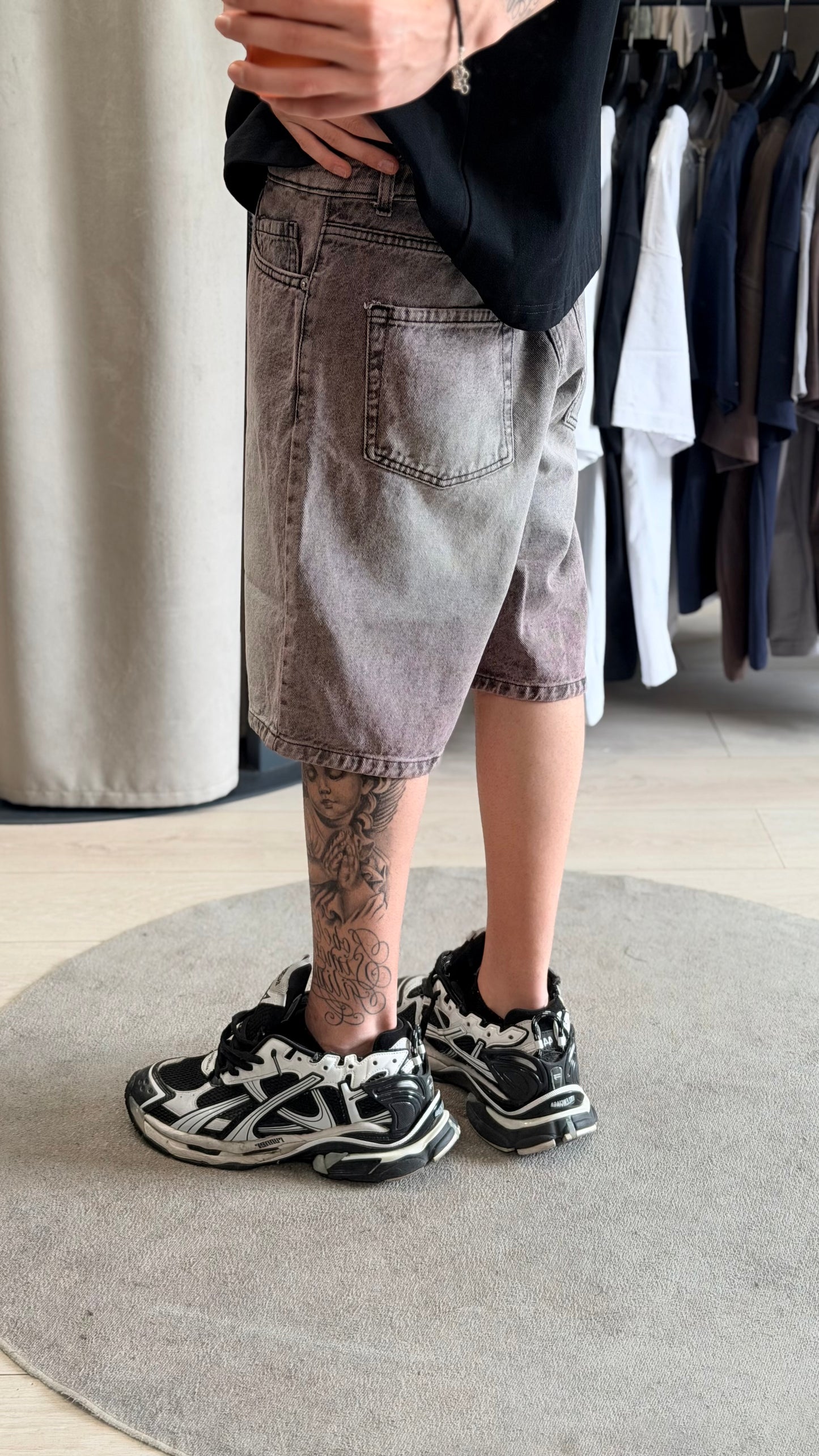 JEANS BAGGY CORTO PINK FUMÉ