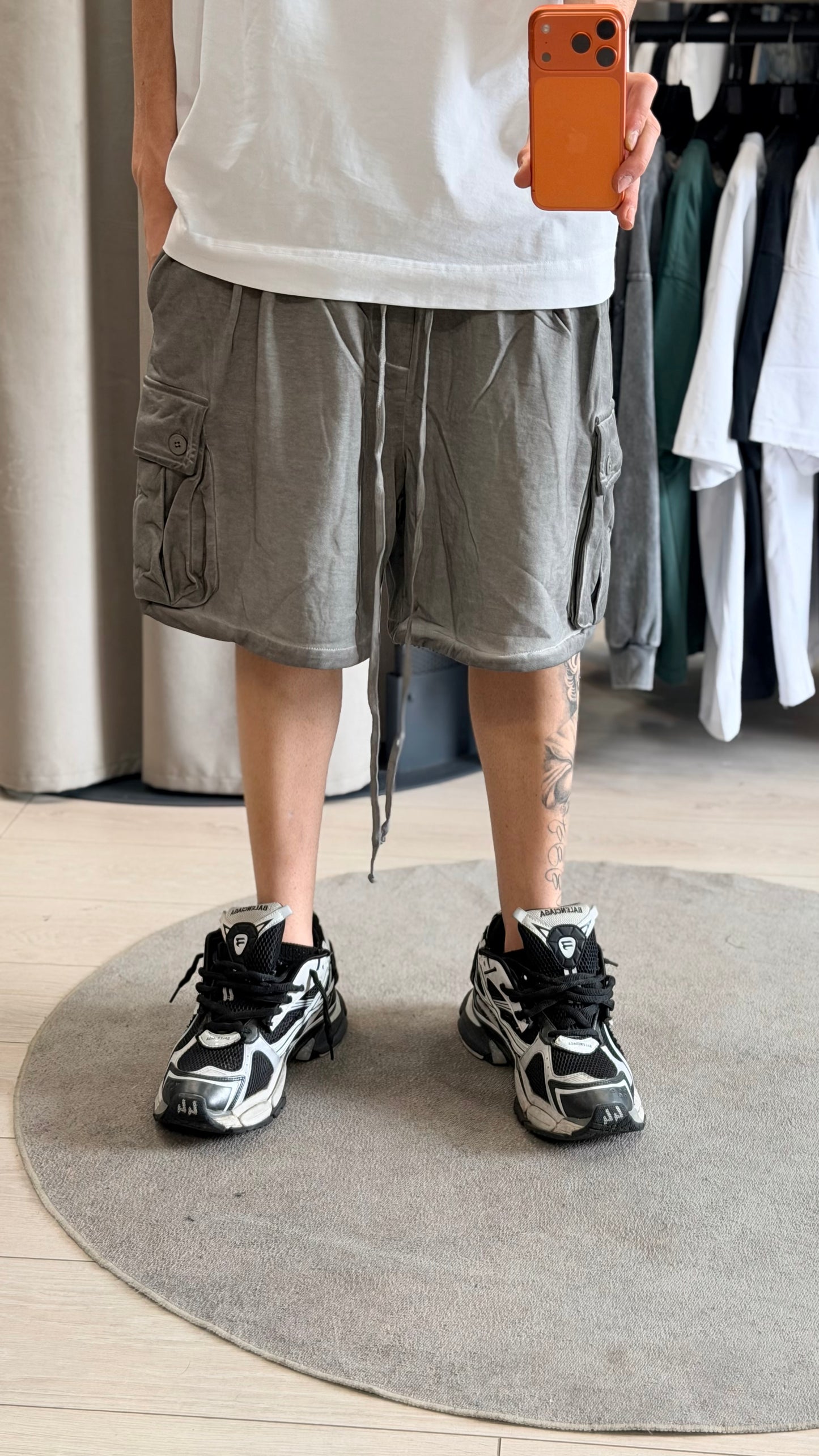 BERMUDA CARGO STONE WASHED GRIGIO