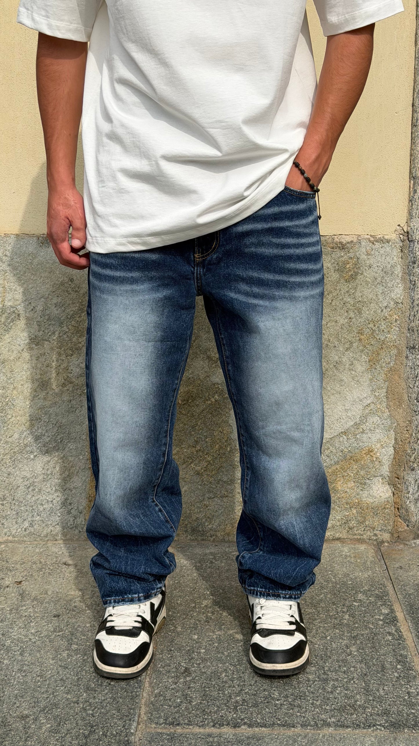 JEANS BAGGY INDIGO BLU
