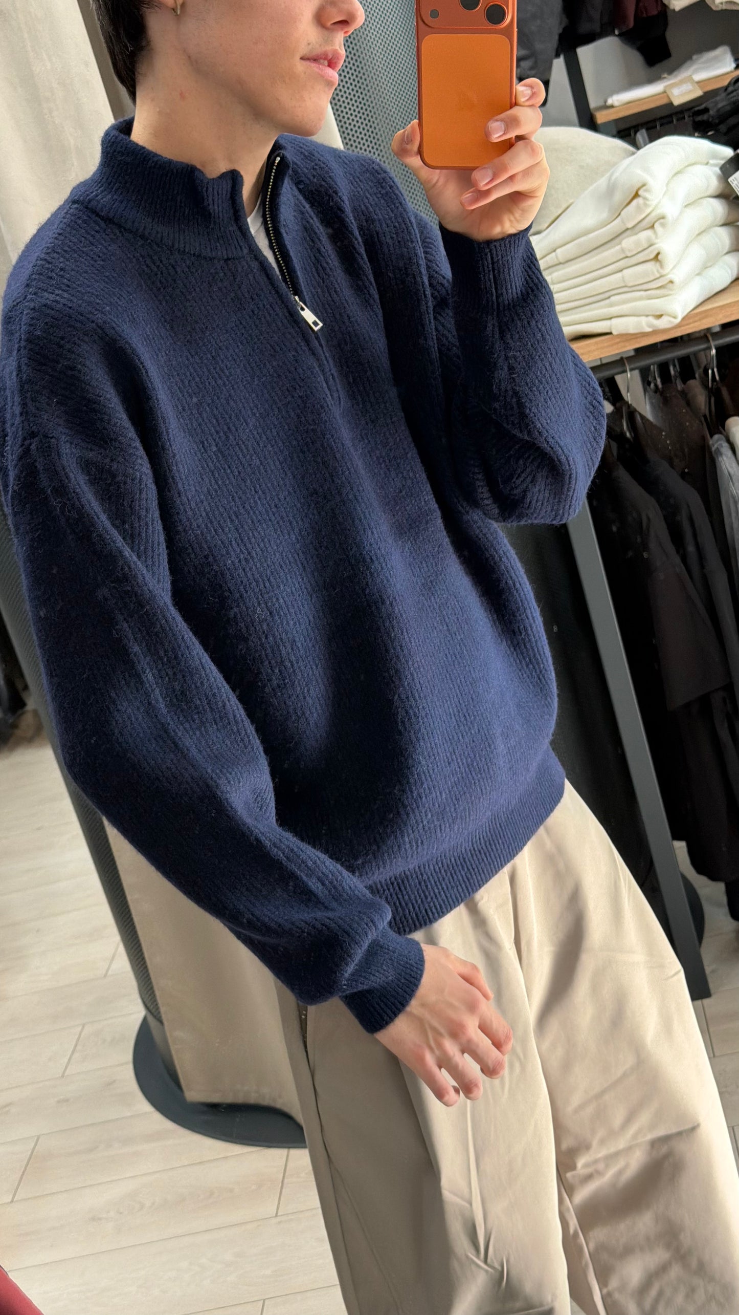MAGLIONE HALF ZIP "MONACO" BLU (3 Colori)