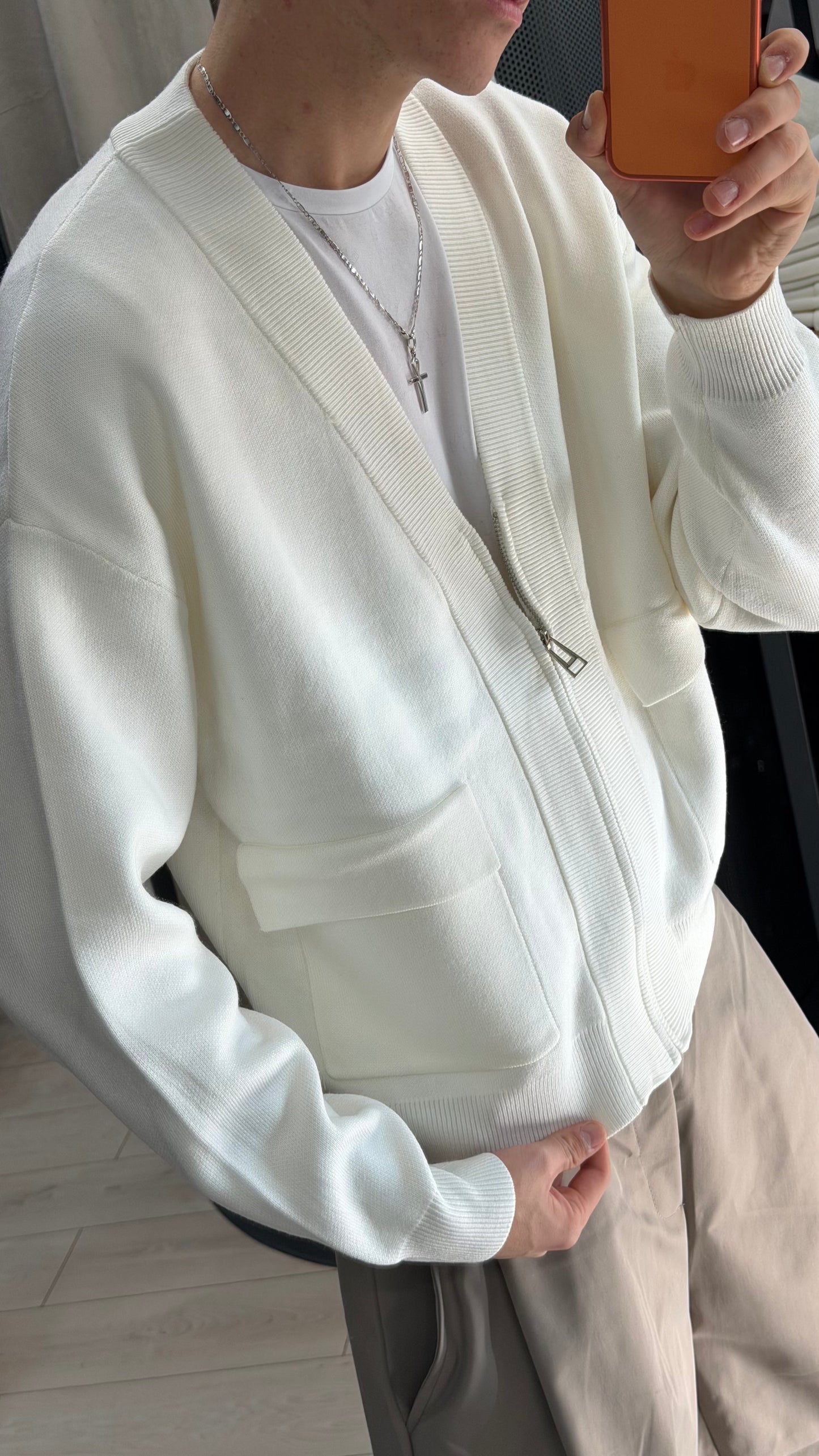 CARDIGAN ZIP “FLORENCE“ BIANCO