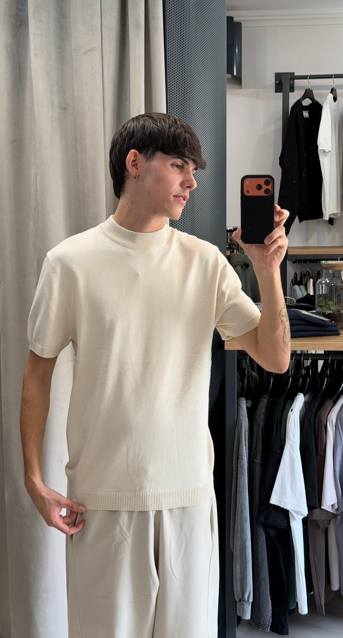 MAGLIA MEZZOCOLLO BEIGE