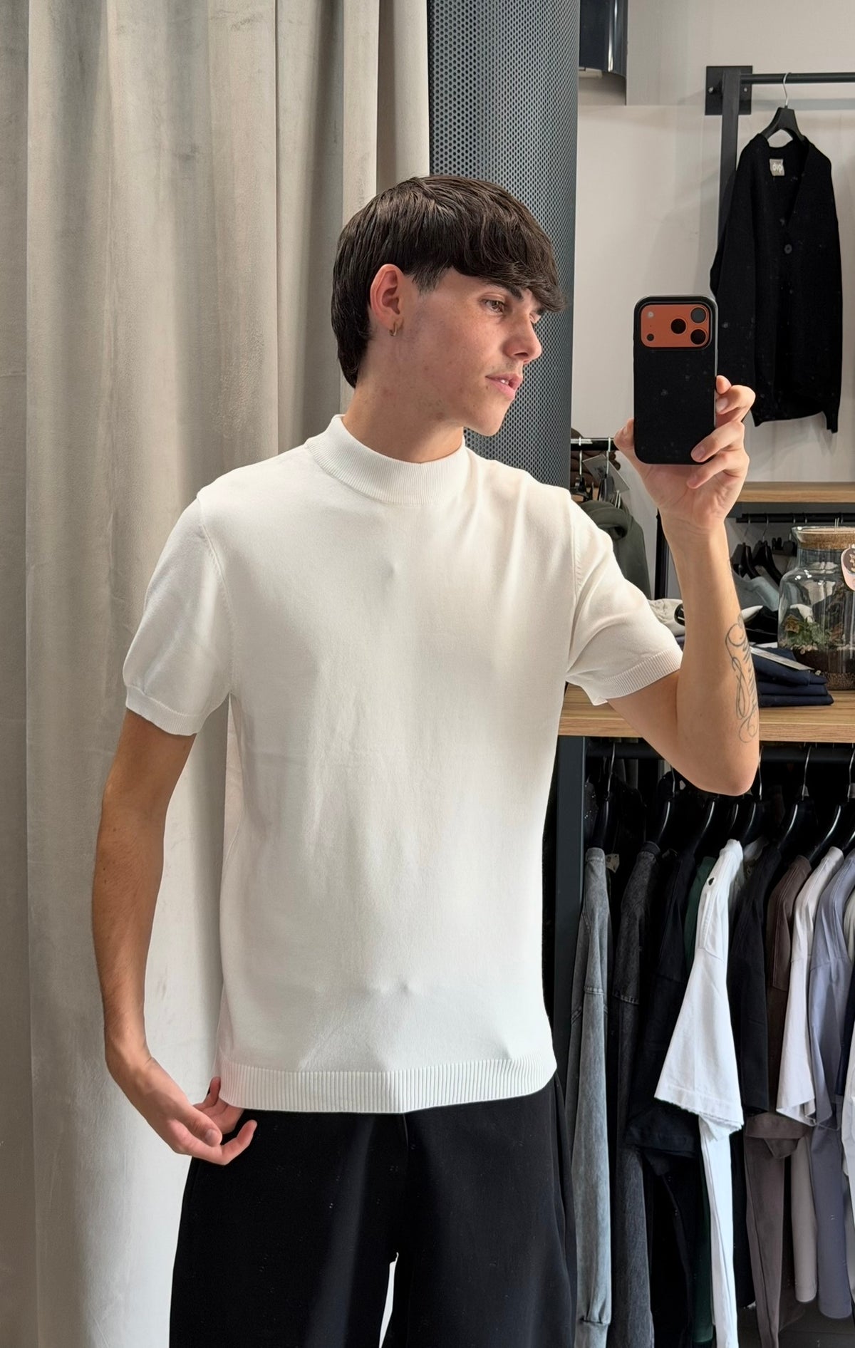 MAGLIA MEZZOCOLLO BIANCO