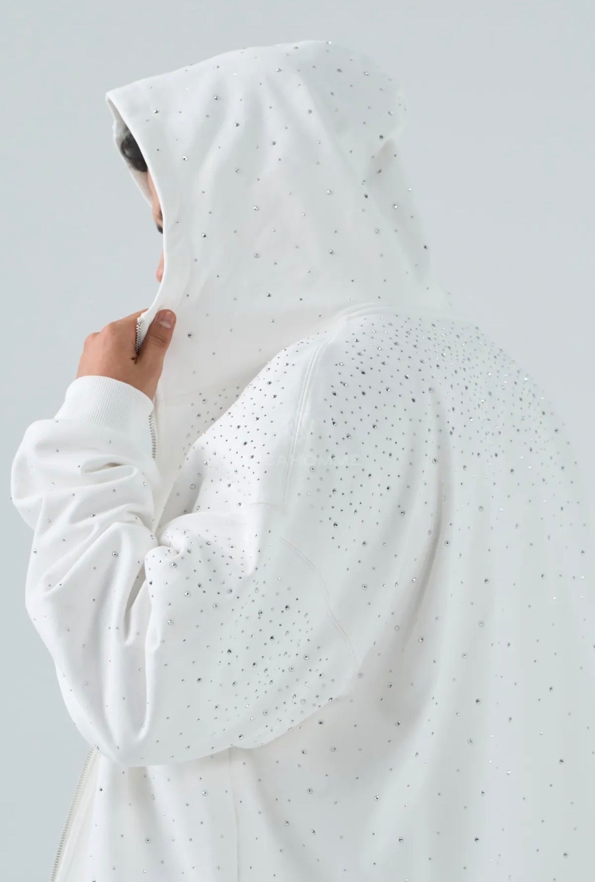 HOODIE ZIP CAPPUCCIO WHITE DIAMOND LIMITED