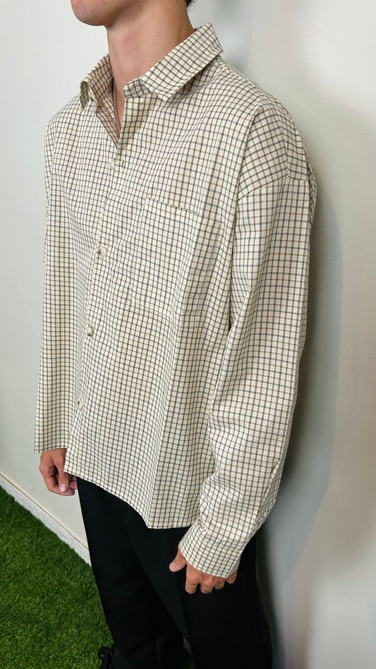 CAMICIONE CREAM GRID - tocastore
