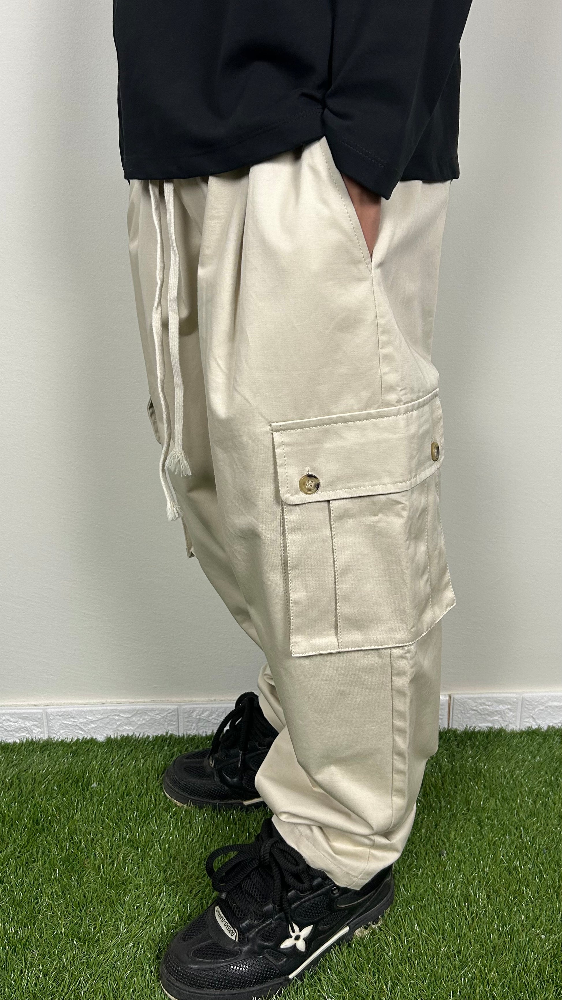 PANTALONE CARGO SARTORIALE BEIGE - tocastore