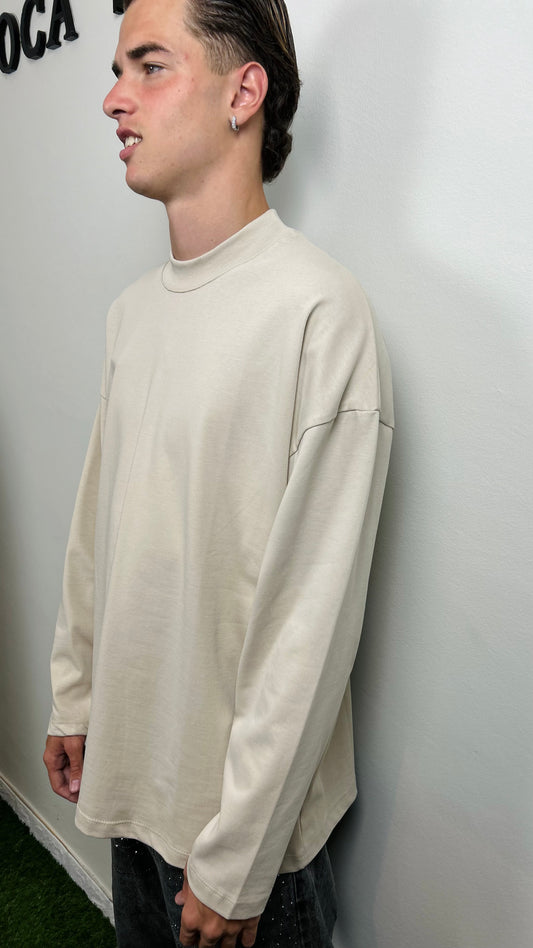 LONG-SLEEVE T-SHIRT BEIGE - tocastore
