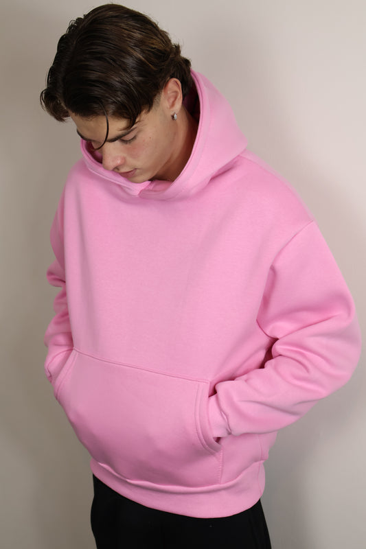 FELPA CAPPUCCIO BOXY FIT ROSA