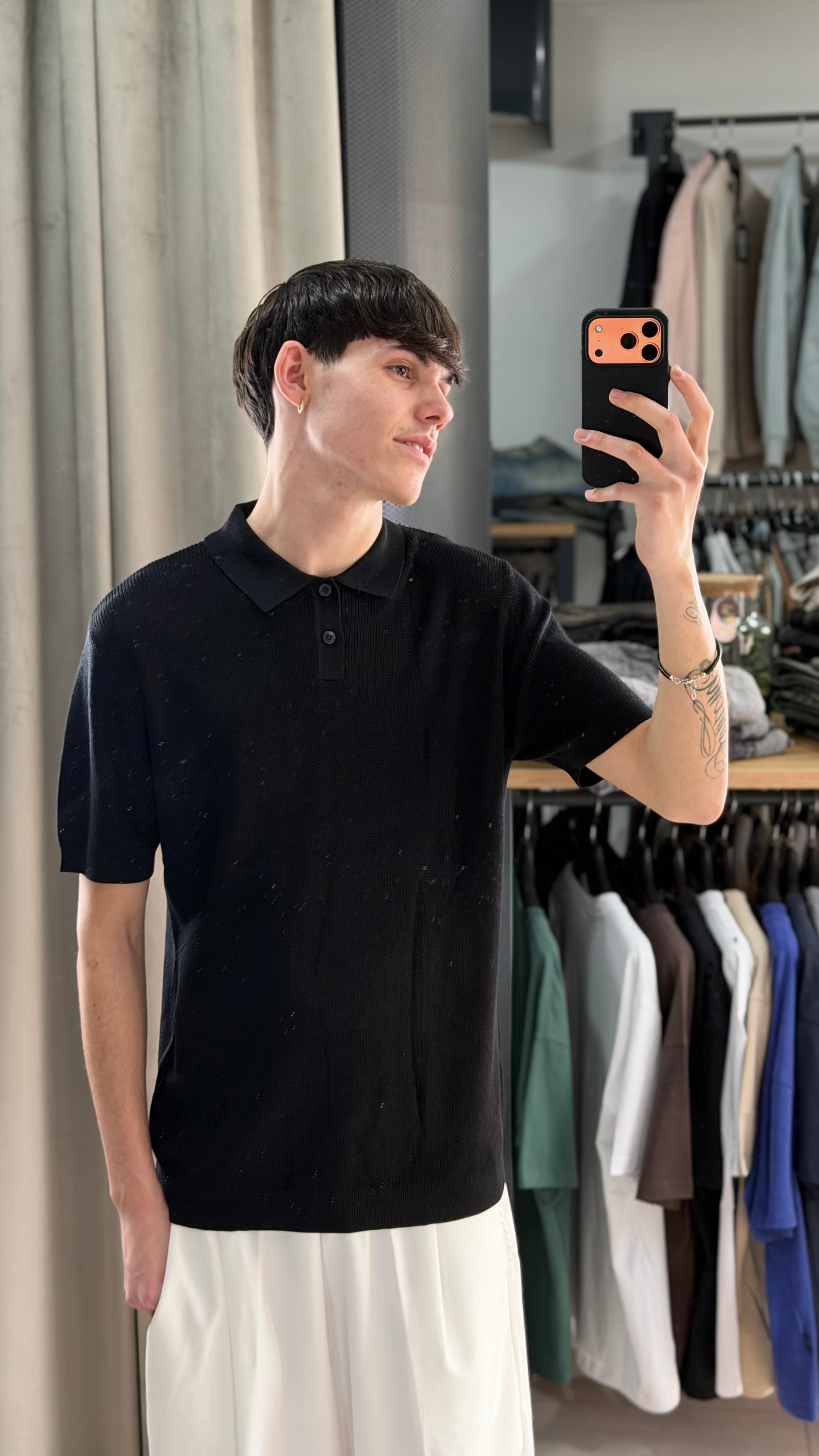 MAGLIA IN FILO SLIM FIT NERO