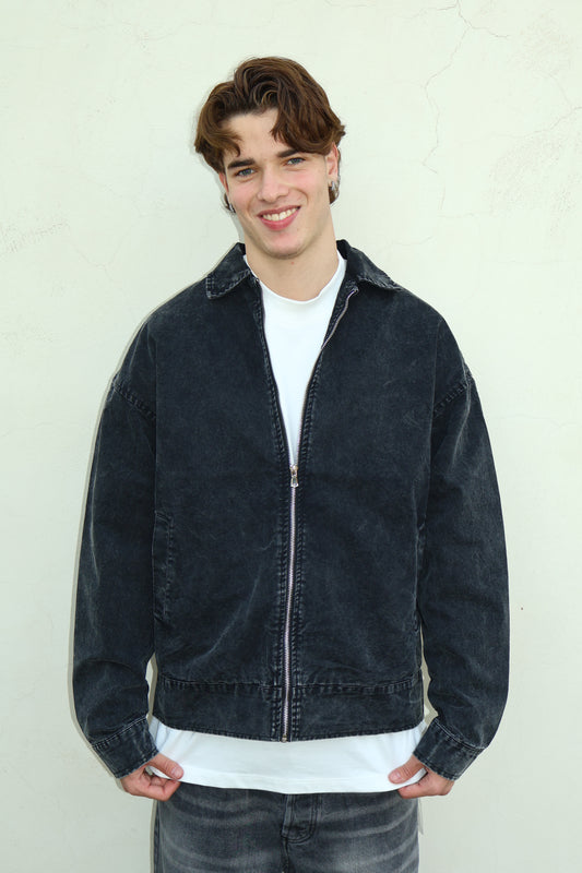 JACKET ZIP VINTAGE 808018G NERO