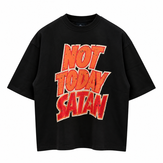 T-SHIRT "NOT TODAY" NERO