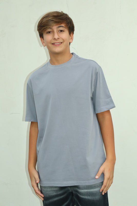 T-SHIRT BASIC 404034G GRIGIO CHIARO
