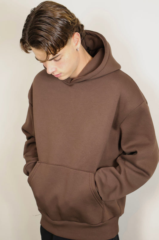 FELPA CAPPUCCIO BOXY FIT MARRONE