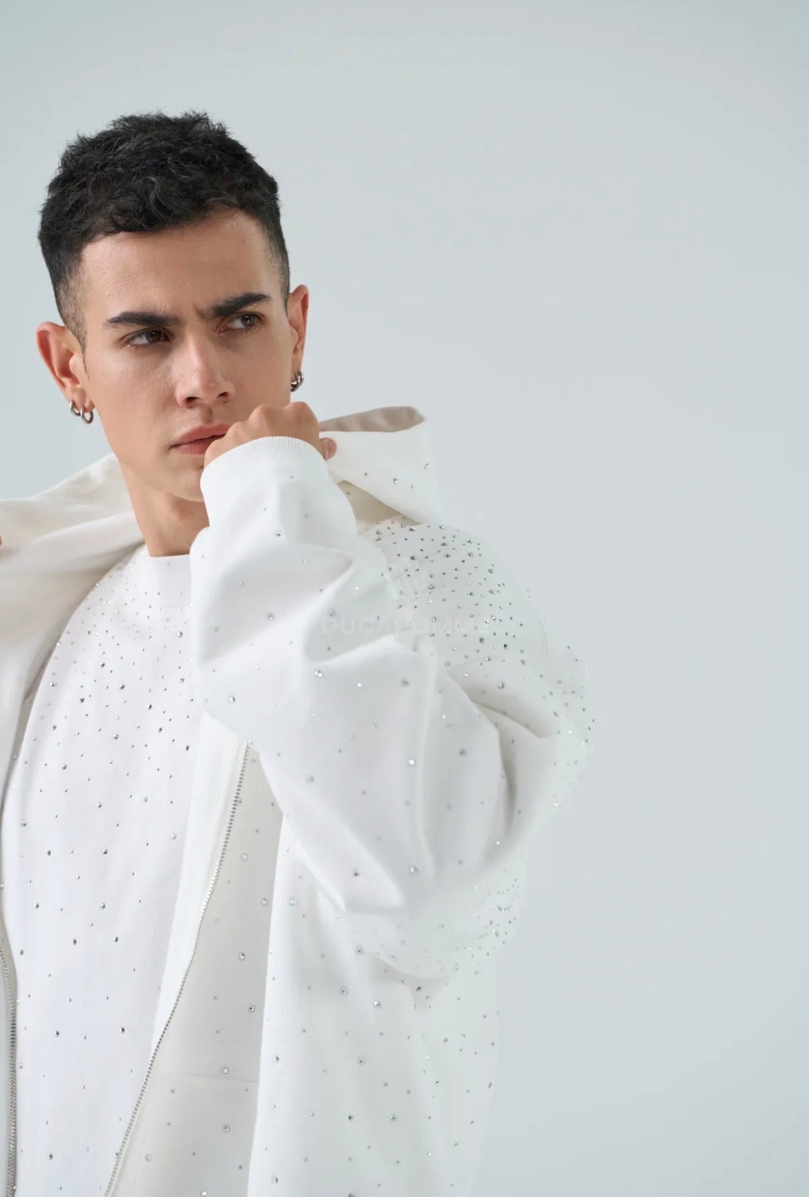 HOODIE ZIP CAPPUCCIO WHITE DIAMOND LIMITED