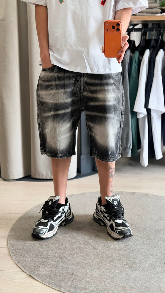 JEANS BAGGY CORTO BLACK FUMÉ