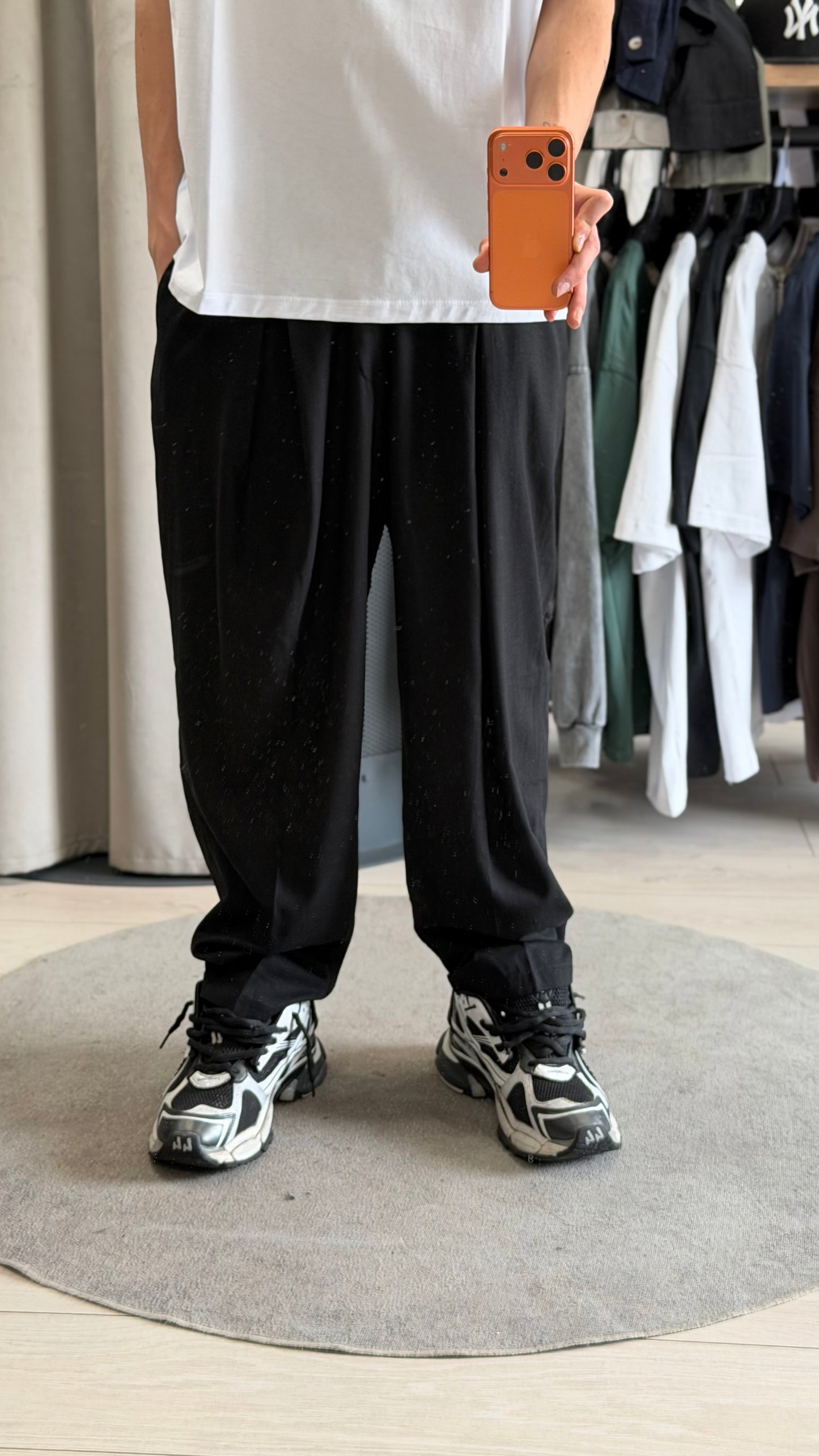 PANTALONE ESSENCIAL LINO NERO