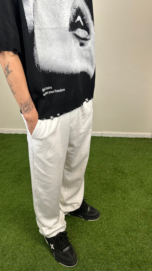 PANT CLASSY IN LINO BIANCO