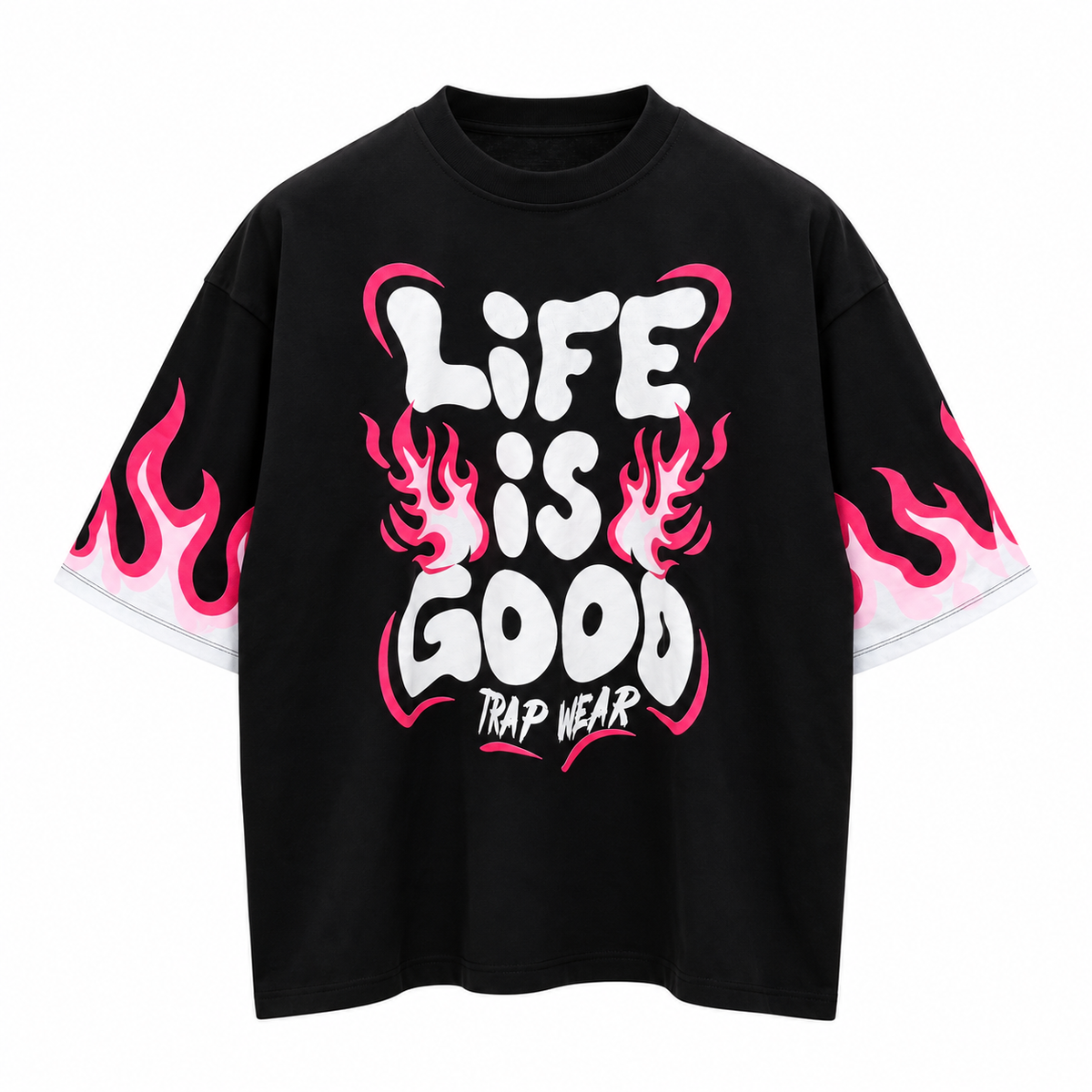 T-SHIRT "LIFE IS GOOD" NERO