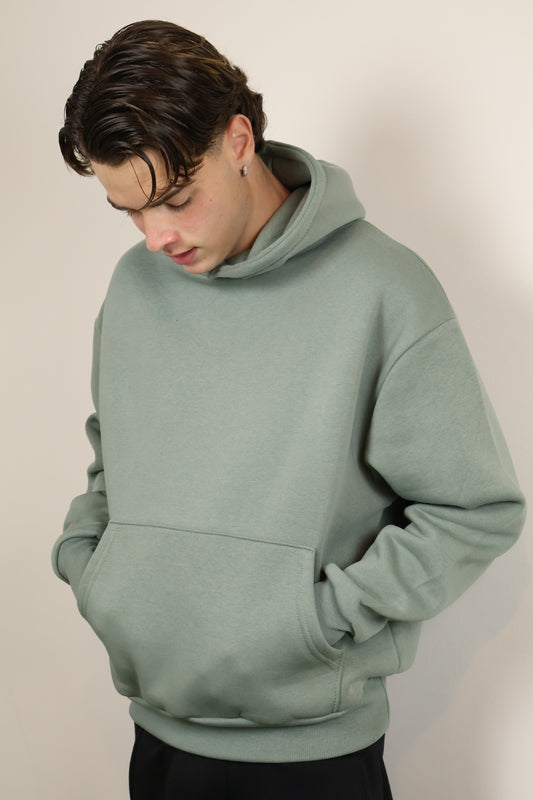 FELPA CAPPUCCIO BOXY FIT MENTA