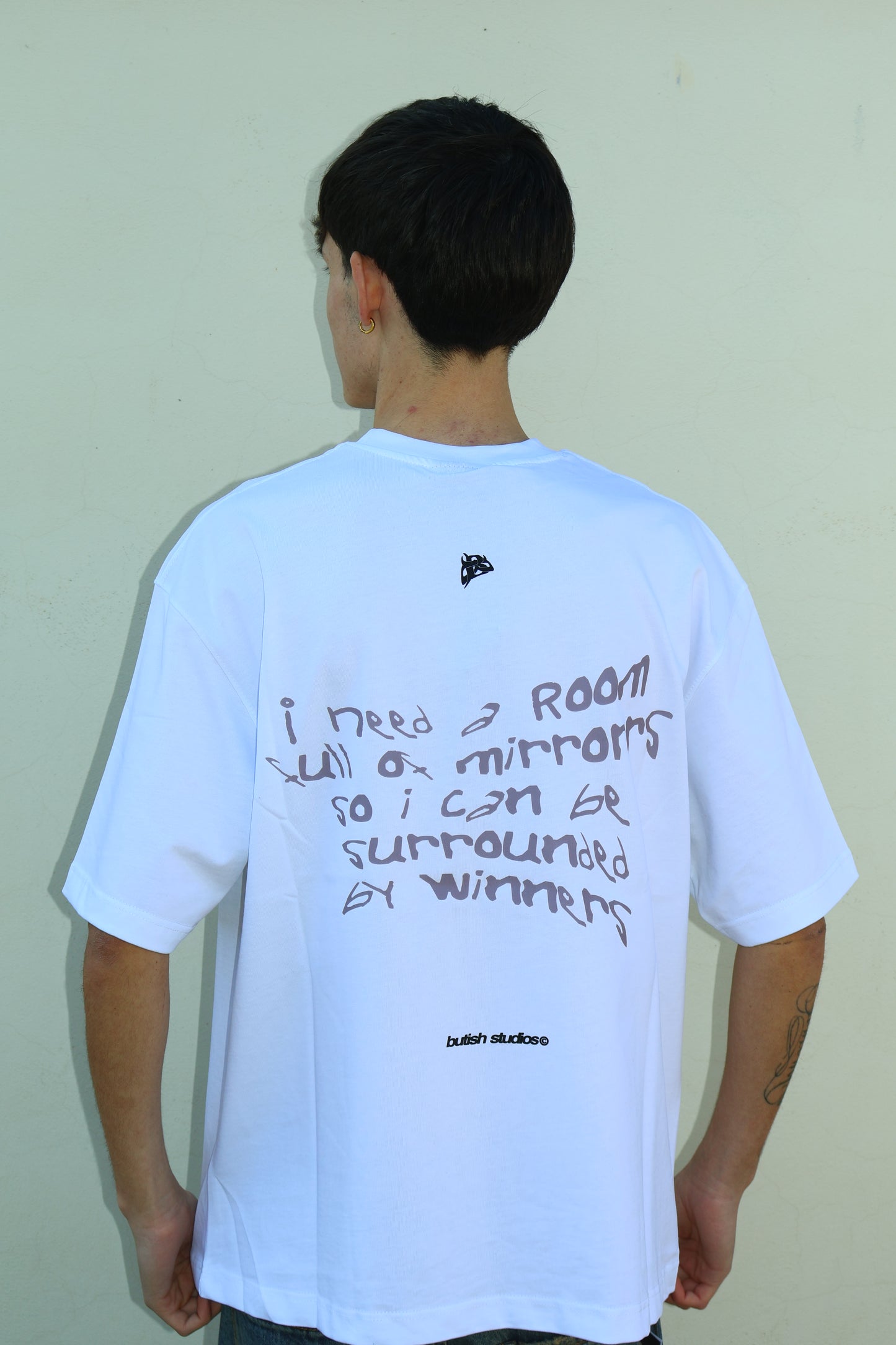 BUTISH T-SHIRT MIRRORS WHITE