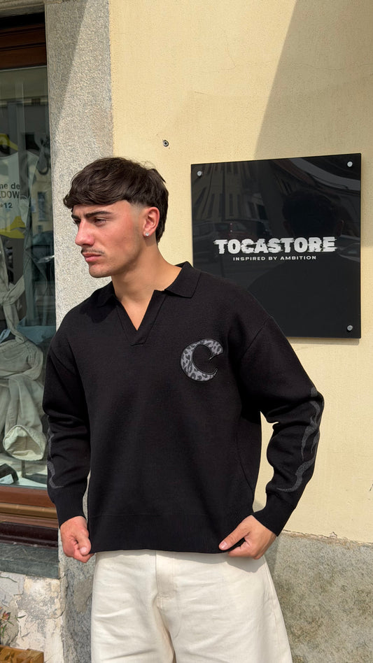 COMME des FUCKDOWN · POLO KNIT — NERO