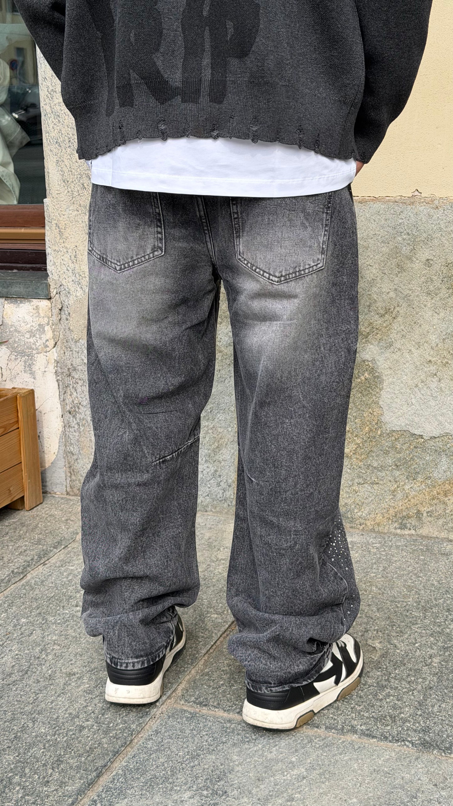 JEANS BALLOON SHATTER GRIGIO