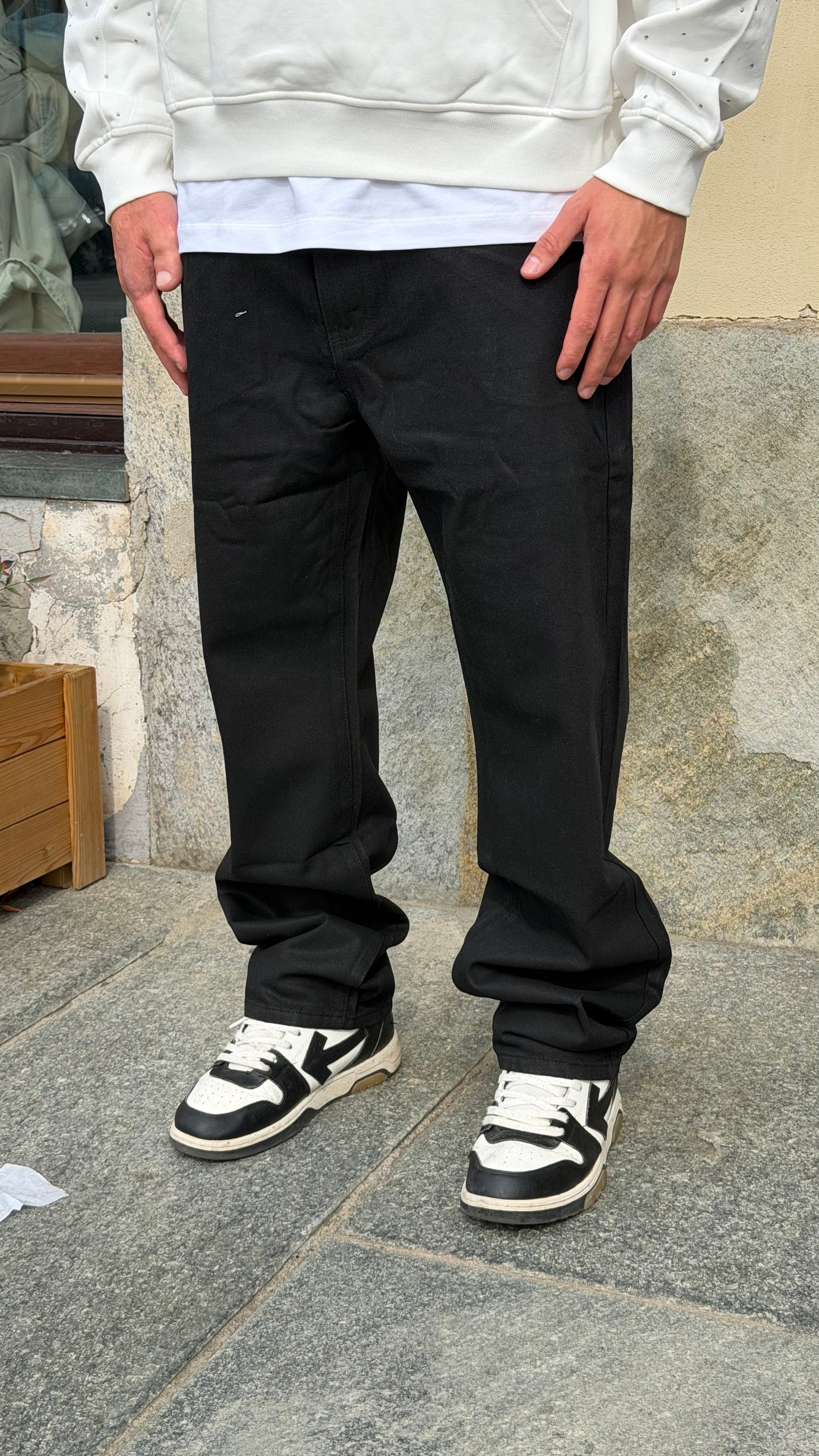 JEANS BAGGY WAX NERO