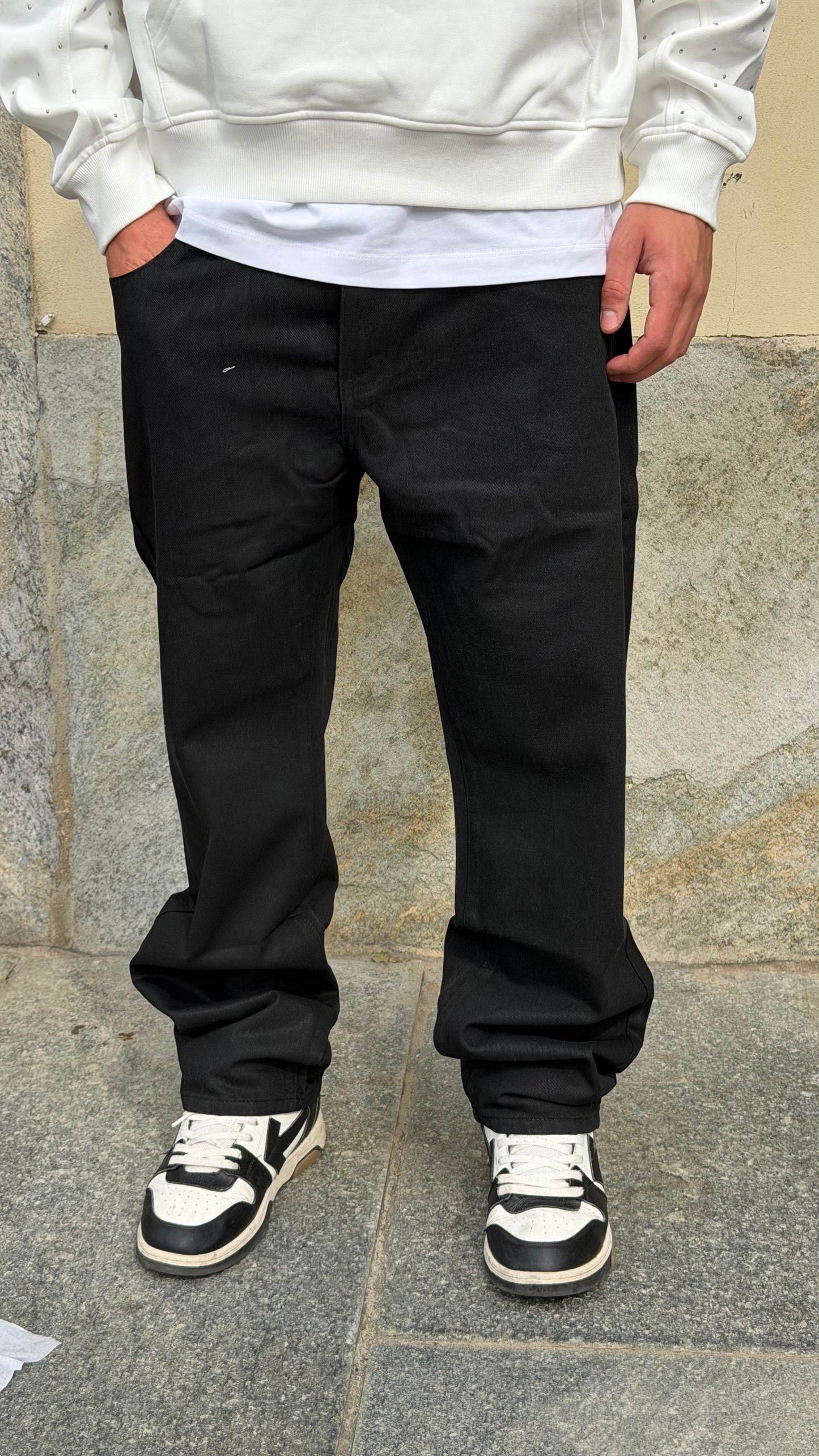 JEANS BAGGY WAX NERO