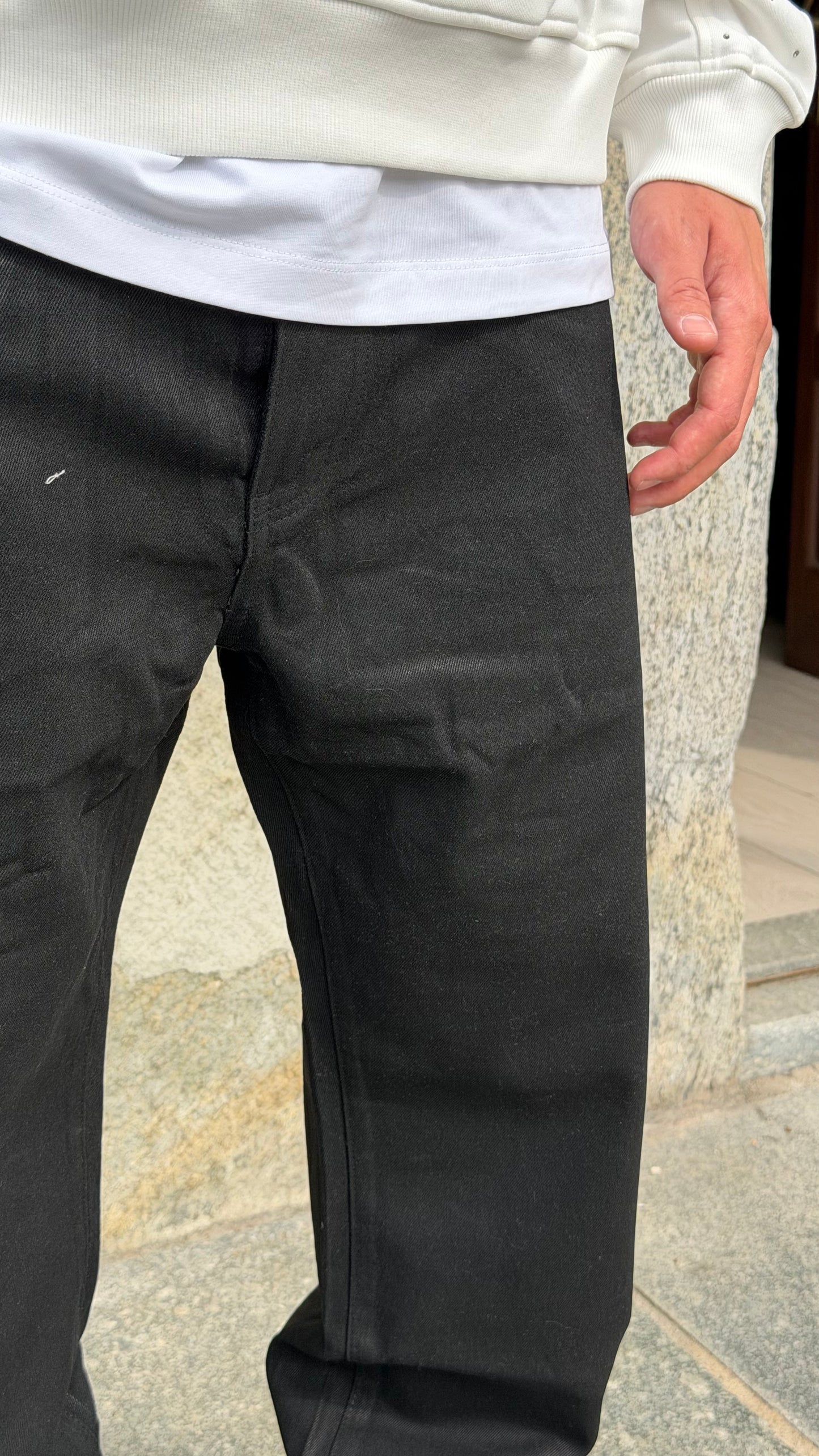 JEANS BAGGY WAX NERO