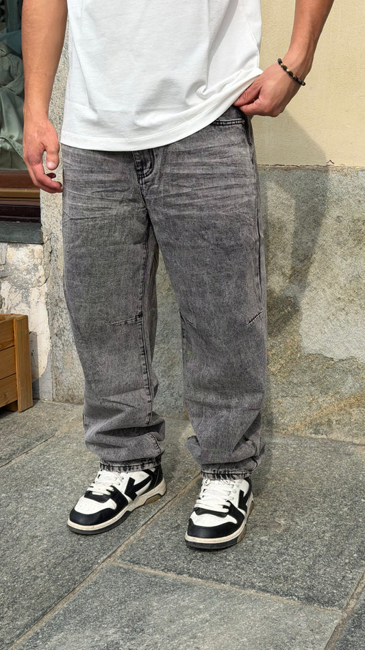 JEANS BALLOON FADE GRIGIO