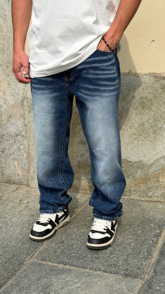 JEANS BAGGY INDIGO BLU