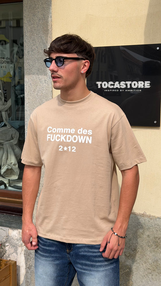 COMME des FUCKDOWN · T-SHIRT ICON — BEIGE