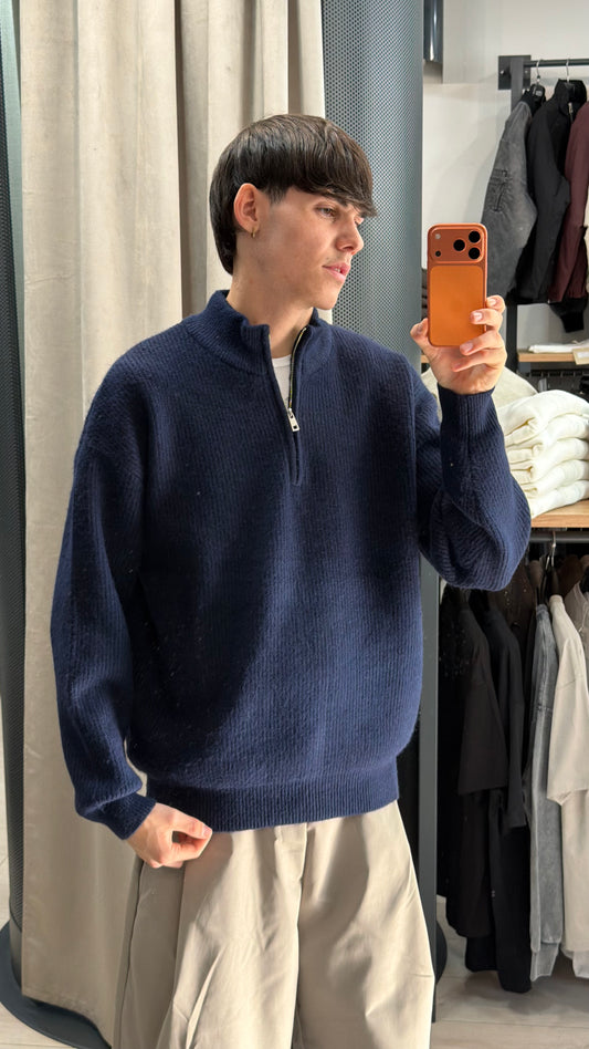 MAGLIONE HALF ZIP "MONACO" BLU (3 Colori)
