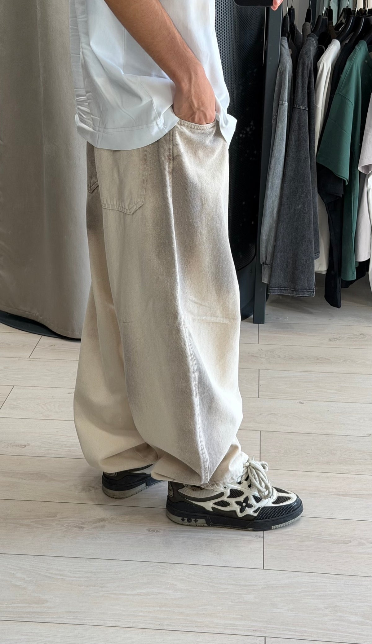 JEANS SUPER BAGGY SAND